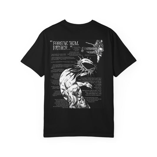 Forgive Them Father Christian Graphic Tee Gothic Bible Verse Shirt